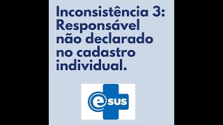 Inconsistência 3 Responsável não declarado no cadastro individual [upl. by Roid273]