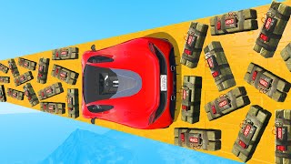 1 SUPERCAR vs 100 STICKY BOMBS GTA 5 Funny Moments [upl. by Sev579]