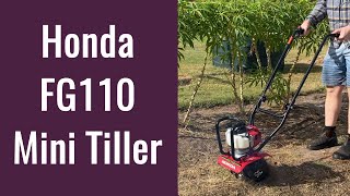 Honda FG110 Mini Tiller Set Up and Use [upl. by Dimah]