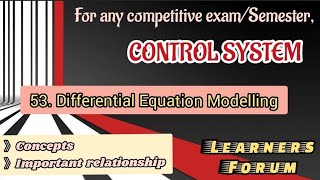 Differential Equation Modelling  Control System [upl. by Mariandi]