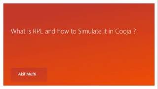 Routing Protocol for Low power and Lossy Networks RPL DODAG formationPart 2 [upl. by Bailie]