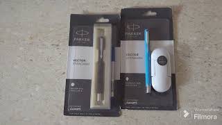 Parker Victor Fountain Pen and Rollerball Pen Blue and Black 2024 Unboxing parkerpen [upl. by Maharva]