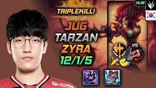 Zyra Jungle Build Tarzan Blackfire Torch Conqueror  LOL KR Challenger Patch 1418 [upl. by Anivol]