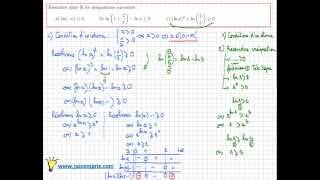 Fonction logarithme népérien  inéquations avec des logarithmes  exercice niveau bac Important [upl. by Yadseut]