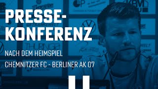 Chemnitzer FC  Pressekonferenz nach dem Heimspiel gegen Berliner AK 07 [upl. by Anircam]