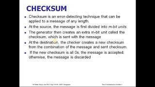 Module3 Checksum error detection technique Data Communication [upl. by Lek]