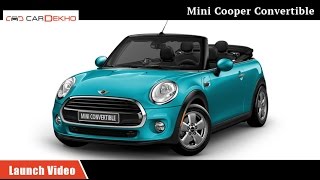 Mini Cooper S Convertible  Launch Video  CarDekhocom [upl. by Citarella166]