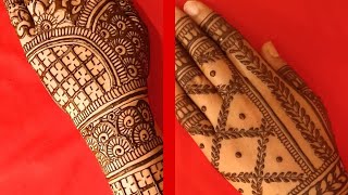 Very Easy Simple Mehndi Design full BackHand cone designsmendini design henna mehndi designs [upl. by Daberath]