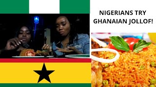 Nigerians try Ghanaian jollof for the first time [upl. by Alleiram]