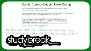 Kartell CournotDuopol Kartelllösung  Mikroökonomie [upl. by Nylsirhc614]