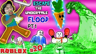 ROBLOX FLOOD ESCAPE Undertale Drowning Sick Town FGTEEV 20 Gameplay  Skit [upl. by Yeltsew]