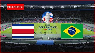 Brésil vs Costa Rica en direct aujourdhui Copa América 2024 Résultat du match Gameplay PC pes 2021 [upl. by Aulea]