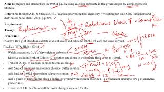 To prepare and standardize the 005M EDTA by complexometric titration [upl. by Homer]