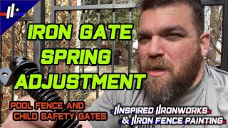 How to adjust a wrought iron gate spring Self closing spring for iron pool fence Allen Texas [upl. by Ailerua35]