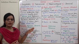 Class 47  Alkaloid Part 03  Types of Alkaloids  Classification of Alkaloids Parts 01 [upl. by Corbett]