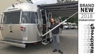 Walk Through 2018 Airstream Globetrotter 27FBQ Front Bedroom Queen Modern Travel Trailer [upl. by Onifled]