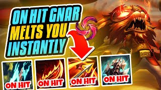 THIS ON HIT GNAR BUILD INSTANTLY MELTS YOU Season 14 Gnar Gameplay League of Legends [upl. by Yggep328]