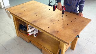 1 Month in 10 Minutes This Skillful Man Build a Workbench With 20 Functions [upl. by Audy]