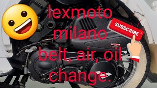 Gy6 belt Air oil change Lexmoto milano [upl. by Neetsirhc]