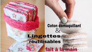 DIY Coton démaquillant et lingettes réutilisables fait à la main à la maison  ses avantages [upl. by Ardnoet]