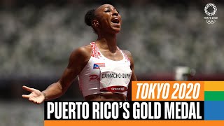 🇵🇷 🥇 Puerto Ricos gold medal moment at Tokyo2020  Anthems [upl. by Emie]