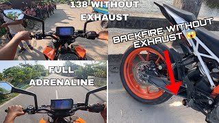 My duke390 Exhaust Removed 🥵 Crazy sound 🚀 Ns400z Domi 250 Duke390 [upl. by Okihcas179]