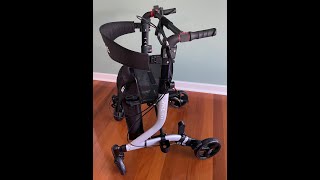 Four wheel side folding walker conversion to allow easy one handed operation [upl. by Tawsha]