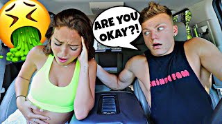 Getting CAR SICK Prank On BOYFRIEND [upl. by Anwahsed481]