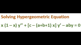 L31 Introduction to Hypergeometric Series Ordinary Differential Equation MSc Mathematics [upl. by Ytissahc149]