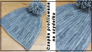 Zimowa Czapka na Szydełku z pomponem z klinami zwężana u góry MERINO Crochet Winter Beanie [upl. by Tine]