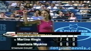 Anastasia Myskina v Martina Hingis 2002 New Haven QF highlights [upl. by Sidonius]