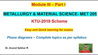 Metallurgy and Material ScienceKTU 2019 SchemeModule 3Phase diagrams Part 1 [upl. by Rozina]