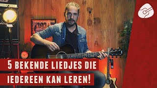 TOP 5 makkelijke GITAAR LIEDJES zonder akkoorden [upl. by Azarria162]