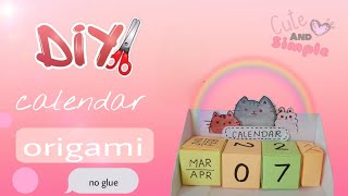 diy cute desk calendar origami calendarhandmade paper calendar diycalendar origami [upl. by Ecirtam647]