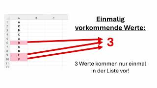 Anzahl der Werte in Excel zählen die nur einmal in einer Liste vorkommen [upl. by Akiner]