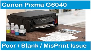 Canon PIXMA G6040 Poor Print Quality Issue Solved  Canon Ink Tank Misprint Colors [upl. by Dnalevets898]