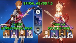 Spiral Abyss 44 floor 12  Childe International Team amp Yoimiya Double Hydro [upl. by Yessej]