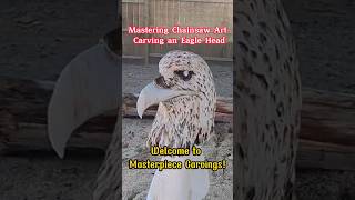 Eagle Head Chainsaw Carving carvings woodcarving chainsawart wood diy fyp chainsawcarving [upl. by Outhe]