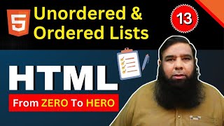 Master Unordered amp Ordered Lists in HTML  Shahid Naeem Tutorial Beginner Friendly  Class 13 [upl. by Nnaj631]