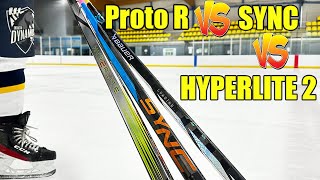 Bauer Proto R vs Nexus Sync vs Vapor Hyperlite 2 hockey sticks review  Which stick is better [upl. by Giltzow54]