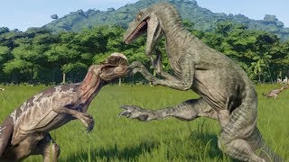 5 Velociraptor VS 7 Dilophosaurus  Jurassic World Evolution [upl. by Celie82]