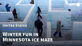 Ice maze provides frosty fun for Minnesotans  AFP [upl. by Edette]