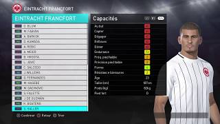 PES 2018 EINTRACHT FRANKFURT created players stats [upl. by Filomena763]