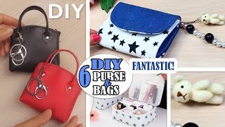 6 CUTE DIY POUCH BAG TUTORIALS Purse Bag You Can Make At Home Easy [upl. by Leachim]