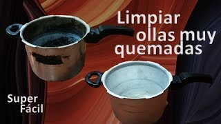 Como limpiar ollas quemadas sin esfuerzo truco infalible [upl. by Hausmann]