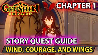 Genshin Impact  How To Complete Amber Story Quest Wind Courage And Wings Lepus Chapter 1 Guide [upl. by Edecrem]