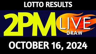 Lotto Result Today 200 pm draw October 16 2024 Wednesday PCSO LIVE [upl. by Heyman]