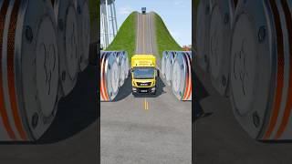 Colourful Cargo Trucks vs Hydraulic Crush  BeamNGDrive shorts beamng [upl. by Aniroz]