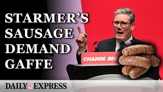 Return of the SAUSAGES  Starmers awkward gaffe at Labour conference [upl. by Anayet]