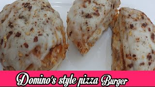 Dominos style Burger pizza by shomailas vlogs  burger pizza recipe chicken cheese burger short [upl. by Legir]